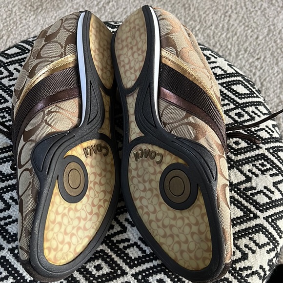 Brown and Tan Coach Sneakers - Picture 3 of 4
